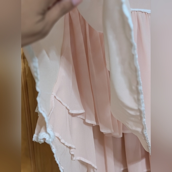 Pink Flutter Sleeve Blouse with Ruffled Details - Picture 3 of 7